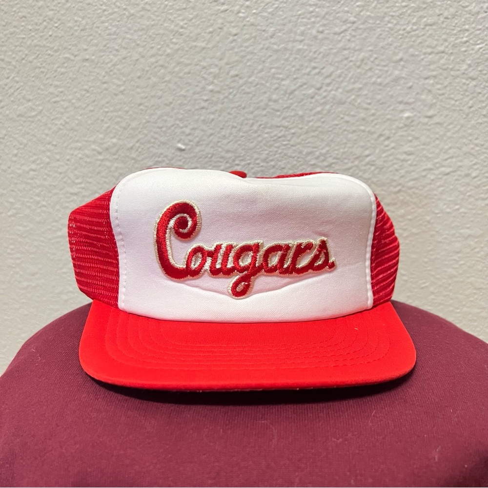 Vintage University Of Houston UH Houston Cougars Mesh Trucker SnapBack Hat Rare